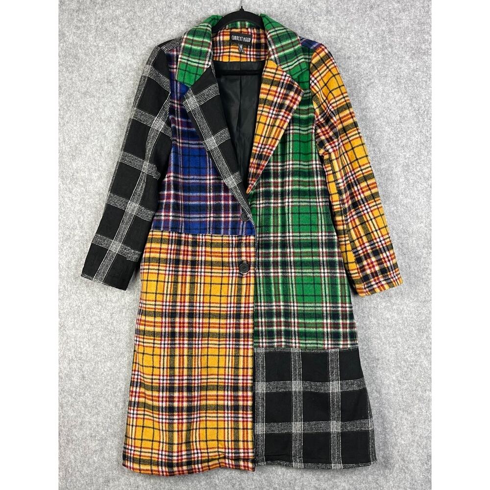 Dolls Kill Current Mood Academy Punk Plaid Jacket Coat Womens Medium Wool Blend - Picture 1 of 15